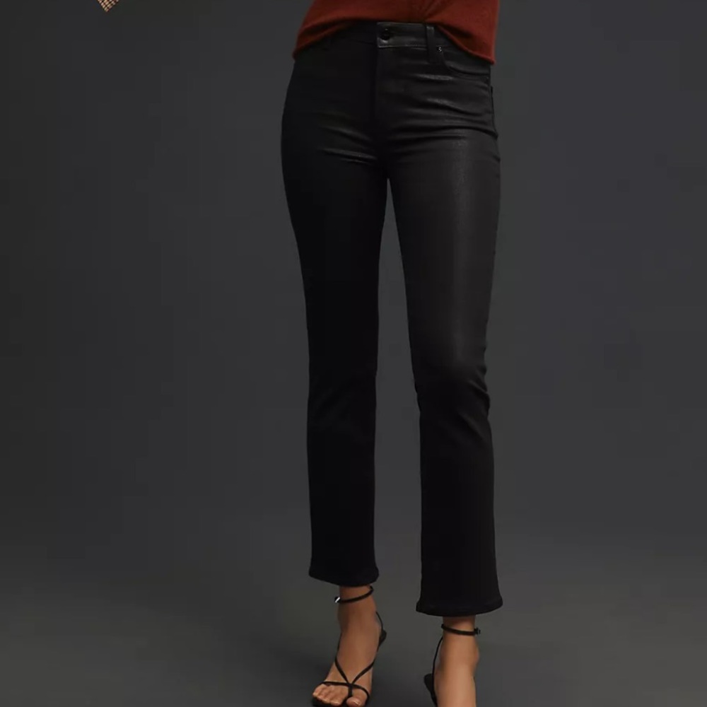 {Anthropologie} Paige Cindy Mid-Rise Coated Straight Jeans